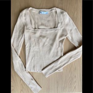 Zara Square Neck Knit Top